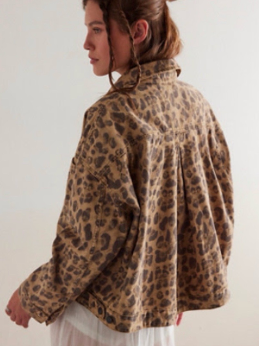 We The Free | Opal Swing Printed Denim Jacket - Leopard